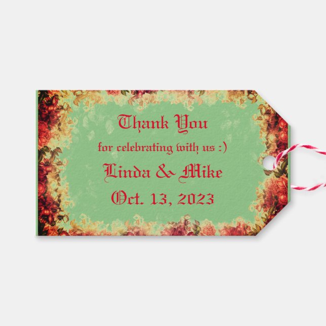 Etiqueta Para Presente Obrigado - rosas - Favor (Frente (horizontal))