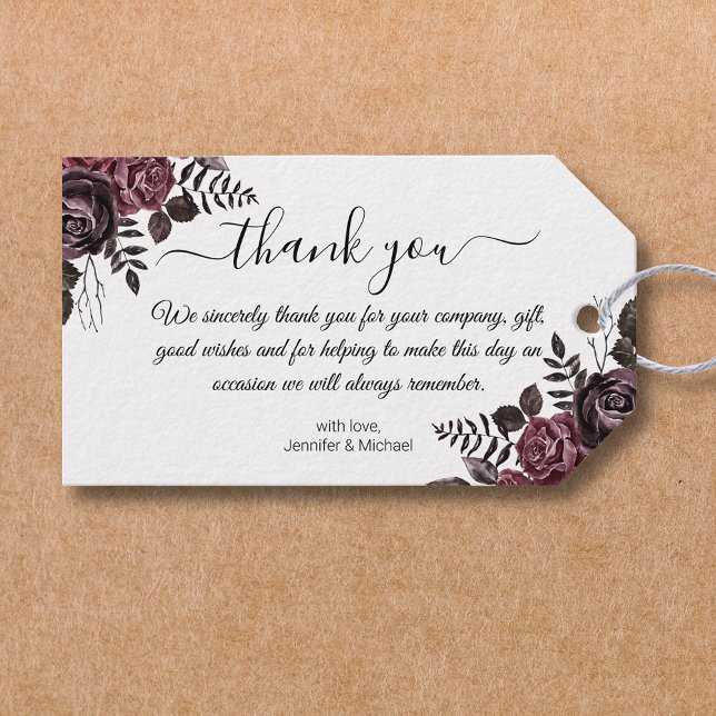 Etiqueta Para Presente obrigado seu chic floral gótico (Criador carregado)