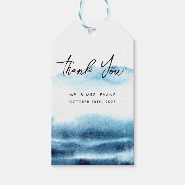 Etiqueta Para Presente Obrigado Sticker por um casamento moderno. (Frente)