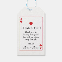 Etiqueta Para Presente Obrigado Tag Casamento Jogando Cartões Ás de Coraç