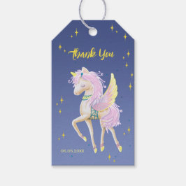 Etiqueta Para Presente Obrigado Tag do presente com um unicórnio fofo