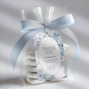 Etiqueta Para Presente Obrigado Tag Favorável, Toile Azul De Jouy