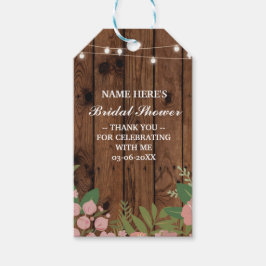 Etiqueta Para Presente Obrigado Tag Floral Favor Chá de panela de Madeira
