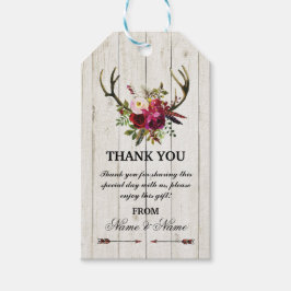 Etiqueta Para Presente Obrigado Tag Floral Favor Tags Antlers Casamento