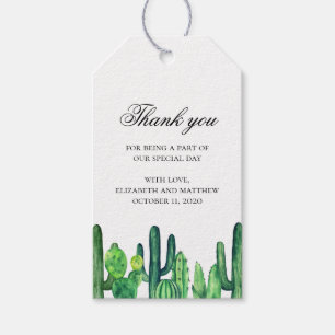 Etiqueta Para Presente Obrigado verde do casamento do cacto você. Tag do
