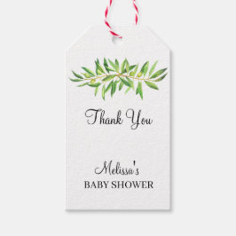 Etiqueta Para Presente Obrigado verde moderno do ramo de oliveira
