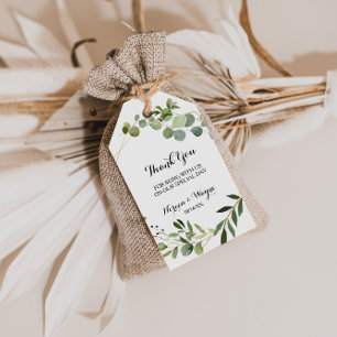 Etiqueta Para Presente Obrigado verde tropical das folhas você