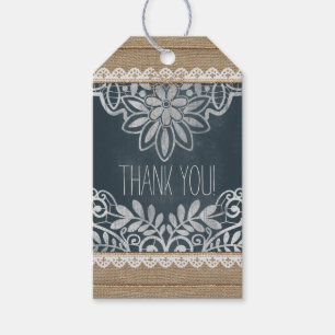 Etiqueta Para Presente Obrigado Wedding você quadro rústico do laço de