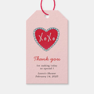 Etiqueta Para Presente Obrigado XoXo Red Heart