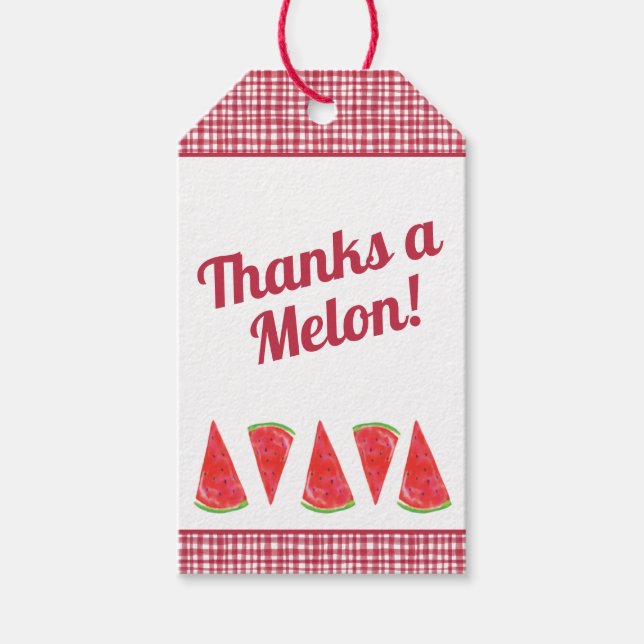 Etiqueta Para Presente Obrigados A Melão de Melão (Frente)