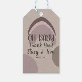 Etiqueta Para Presente Obrigados Chás de fraldas boêmicos em formas orgân