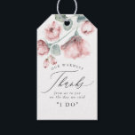Etiqueta Para Presente Obrigados de Casamento Elegante Floral Dusty Pink<br><div class="desc">Etiquetas de casamento de rosa Dusty</div>