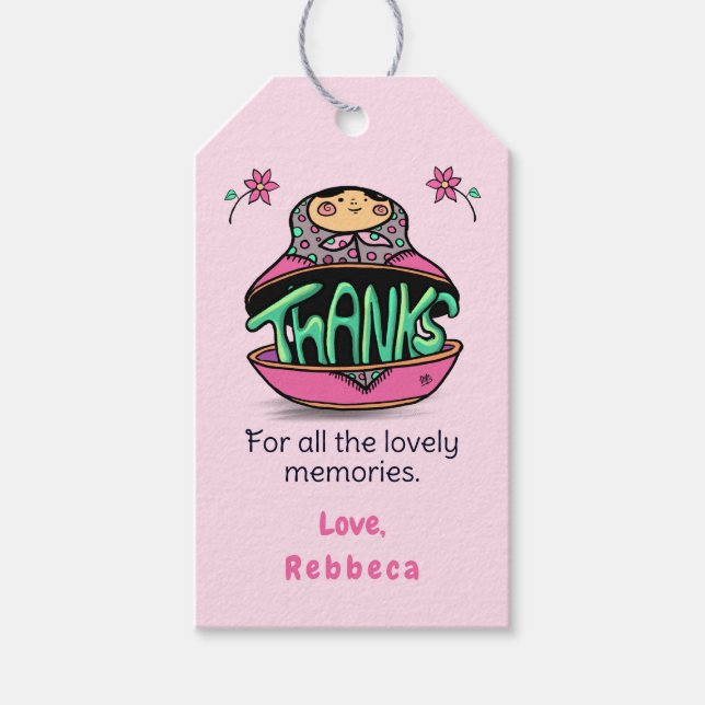 Etiqueta Para Presente Obrigados de Doll Matryoshka (Frente)