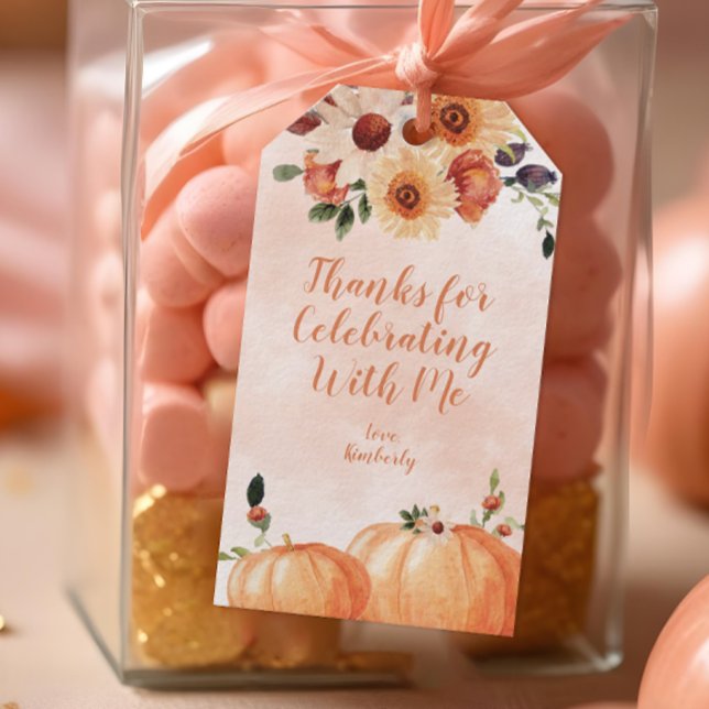 Etiqueta Para Presente Obrigados para Celebrar Comigo Cair (Fall Birthday Party Favor Tag)