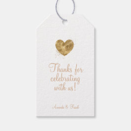 Etiqueta Para Presente Obrigados para celebrar conosco Dourado Sparkle