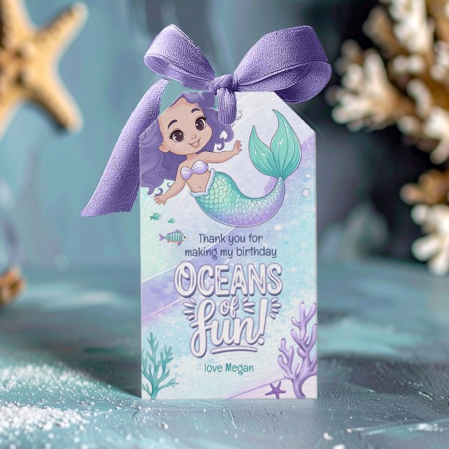 Etiqueta Para Presente Oceans of Fun Sereia Obrigada V1 ID1142 (Criador carregado)
