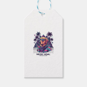 Etiqueta Para Presente Óculos de Sol de Cachorro da Unidade Retro K9 Neon