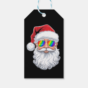 Etiqueta Para Presente Óculos de Sol Gays do Rosto do Papai Noel Natal Lé