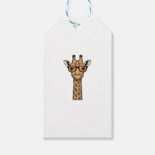 Etiqueta Para Presente Óculos de Sol Girafa Legal Camisa de Gravura Vinta