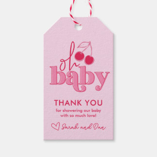 Etiqueta Para Presente "Oh Baby" Cereja no Topo Tag de presente de agrade