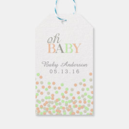 Etiqueta Para Presente Oh Baby Confetti Chá de fraldas Presente Tag Coral