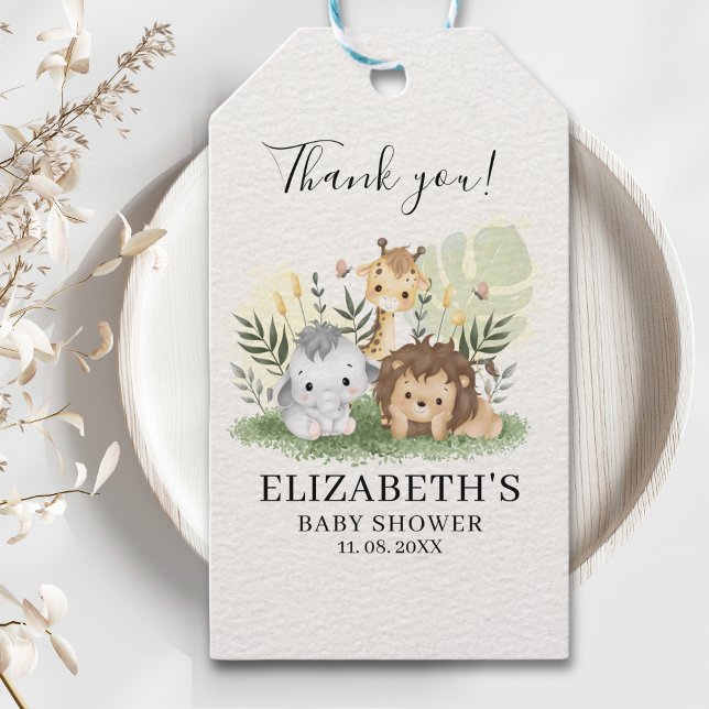 Etiqueta Para Presente Oh Baby Jungle Animals Baby Shower (Criador carregado)