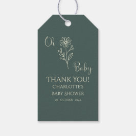 Etiqueta Para Presente Oh Baby Minimalist Wildflower Baby Shower