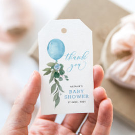 Etiqueta Para Presente Oh Boy Blue Balloon Greeneration Chá de fraldas