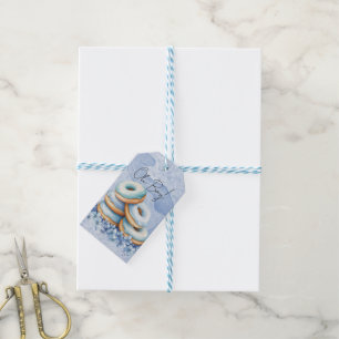 Etiqueta Para Presente Oh Boy Blue Donuts Baby Shower Obrigado