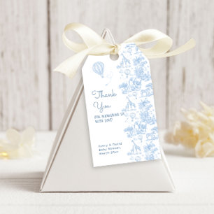 Etiqueta Para Presente Oh Boy Blue Toile Safari Chá de fraldas