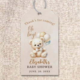 Etiqueta Para Presente Oh Boy , Cute watercolor bear Baby shower