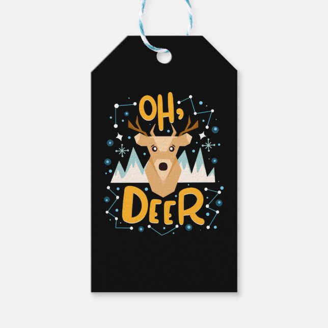 Etiqueta Para Presente Oh Deer Christmas Pun (Frente)