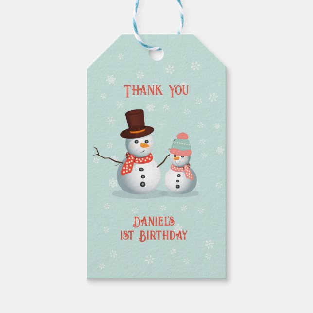 Etiqueta Para Presente Oh, Que Brincadeiro Neve Aniversário (Frente)