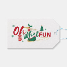 Oh Que Divertido - Etiqueta de presente de feriado
