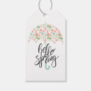 Etiqueta Para Presente Olá Primavera Umbrella
