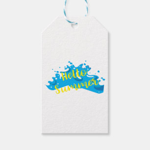 Etiqueta Para Presente Olá Summer, Waves Graphic, Legal Branco