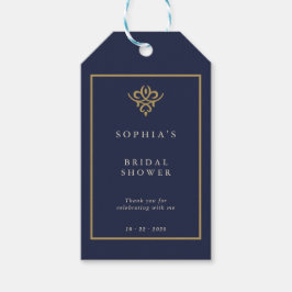 Etiqueta Para Presente Old Money Navy Blue Bridal Shower  Gift Tags