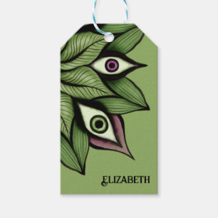 Etiqueta Para Presente Olhos Psicodélicos Mandala - Padrão Floral Trippy