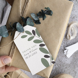 Etiqueta Para Presente Olive branch Mediterrânica Obrigado, casamento