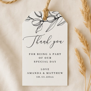 Etiqueta Para Presente Olive Wedding Agradecimento Botânica Mediterrâne