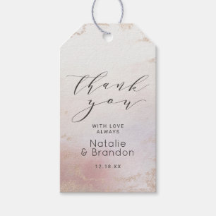 Etiqueta Para Presente Ombre cora obrigado cor-de-rosa do casamento da