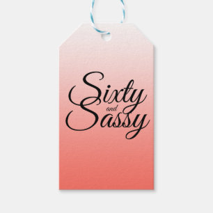 Etiqueta Para Presente Ombre coral tropical 60 e 60th aniversário Sassy