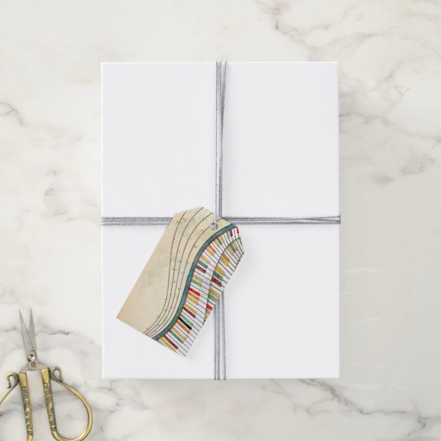 Etiqueta Para Presente Ondas Melódicas (Com cordão)