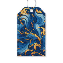 Ondas Reais de Fantasia Redemoinhos de Azul e Dour