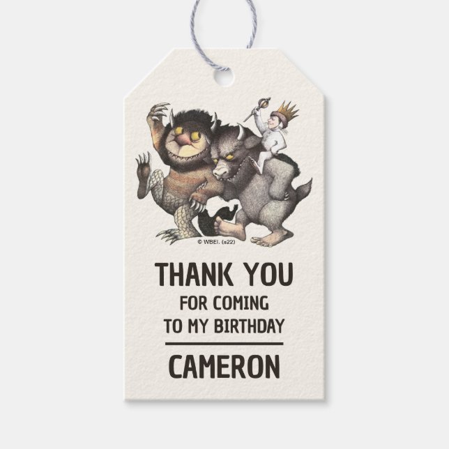 Etiqueta Para Presente Onde as coisas selvagens são caracteres (Frente)