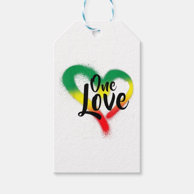 Etiqueta Para Presente One Love One Heart Reggae Vibes (Frente)