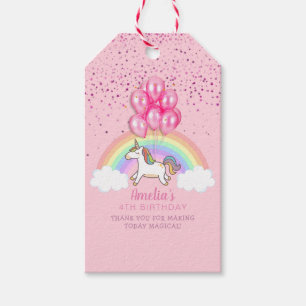 Etiqueta Para Presente Ontem ao Arco-Íris, Cor-de-Rosa Magnética, Obrigad