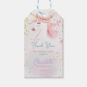 Etiqueta Para Presente Ontem moderno Unicórnio e Rainbow Pastel