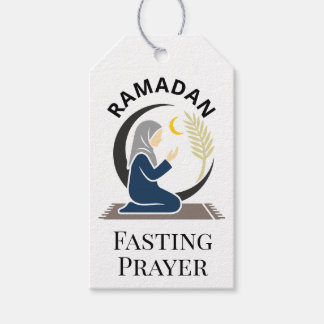 Etiqueta Para Presente Oração de Jejum de Ramadão Mulher Hijab Gráfico Is