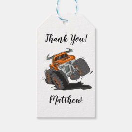 Etiqueta Para Presente Orange Black Boost Truck Nome Muito Obrigado